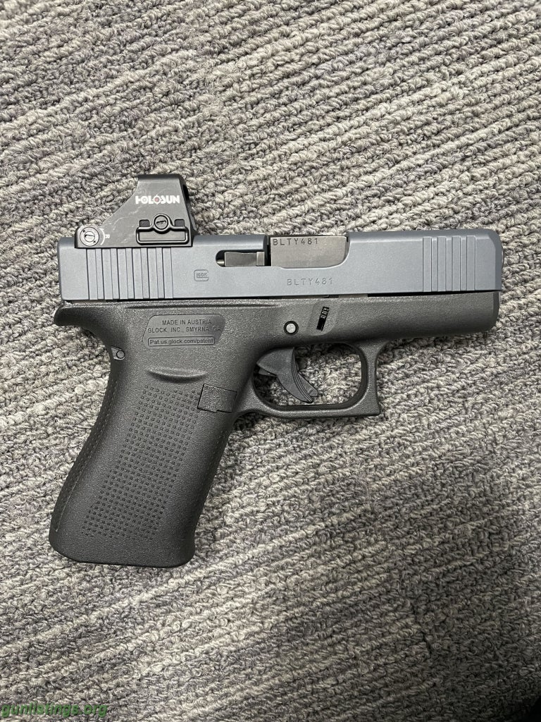 Pistols Glock 43x Custom Slide Cut And Cerakote W/ Holso