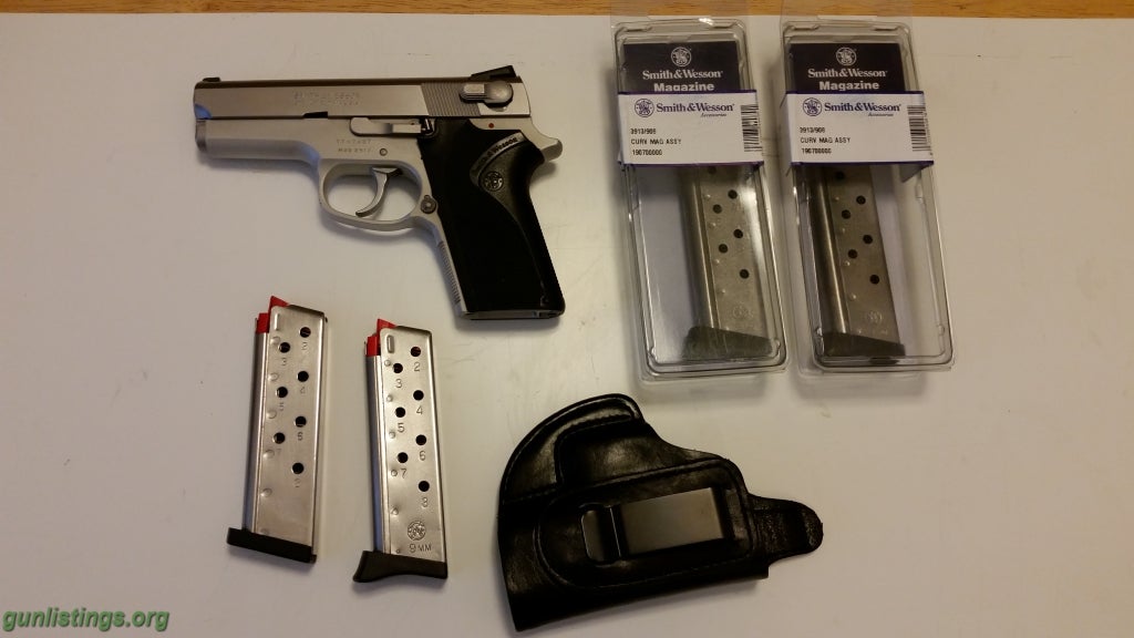 Pistols Great CCW-EDC,  S&W 3913 W/4 Mags, Leather IWB Holster