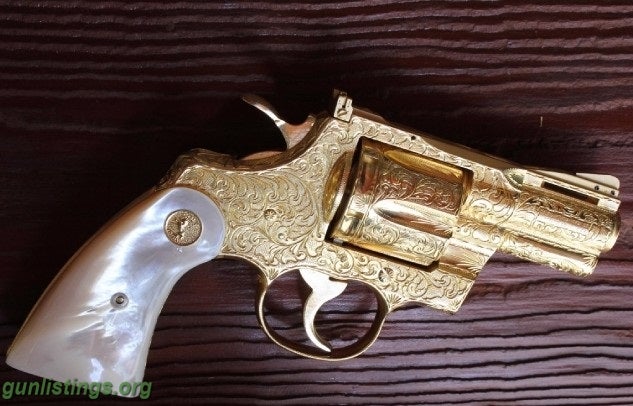 Pistols Incredible Fully Engraved Gold Colt Python