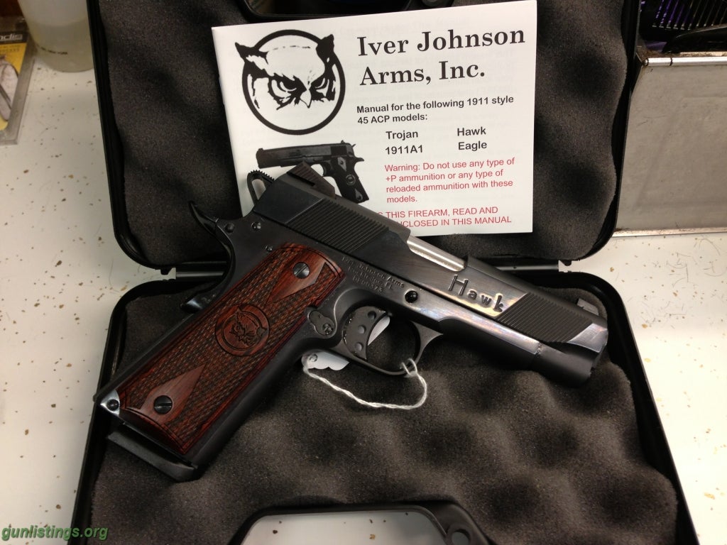 Pistols IVER JOHNSON 1911A1 HAWK .45ACP 4.25