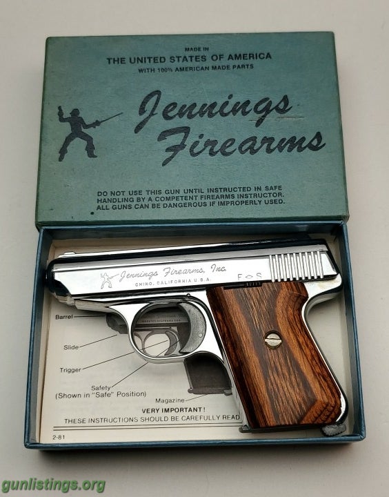 Pistols Jennings J-22 Pocket .22 LR Chrome Pistol - NIB