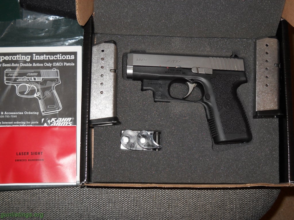 Pistols Kahr 9mm Handgun W/ Laser Sights