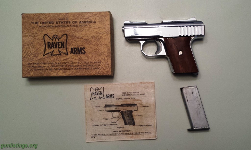 Pistols Raven Arms .25 Auto Chrome