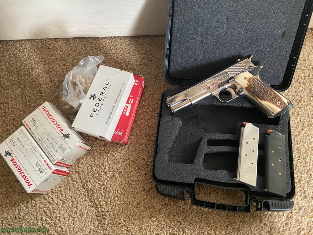 Pistols RIA GI 1911 Nickel - 45ACP With Ammo And Extras