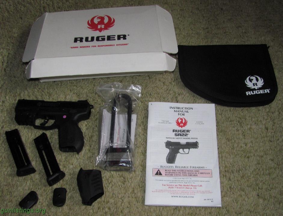 Pistols Ruger Sr22 With Laser Sight