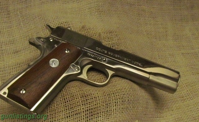 Pistols Series 70 Bright Nickel Colt Govt.