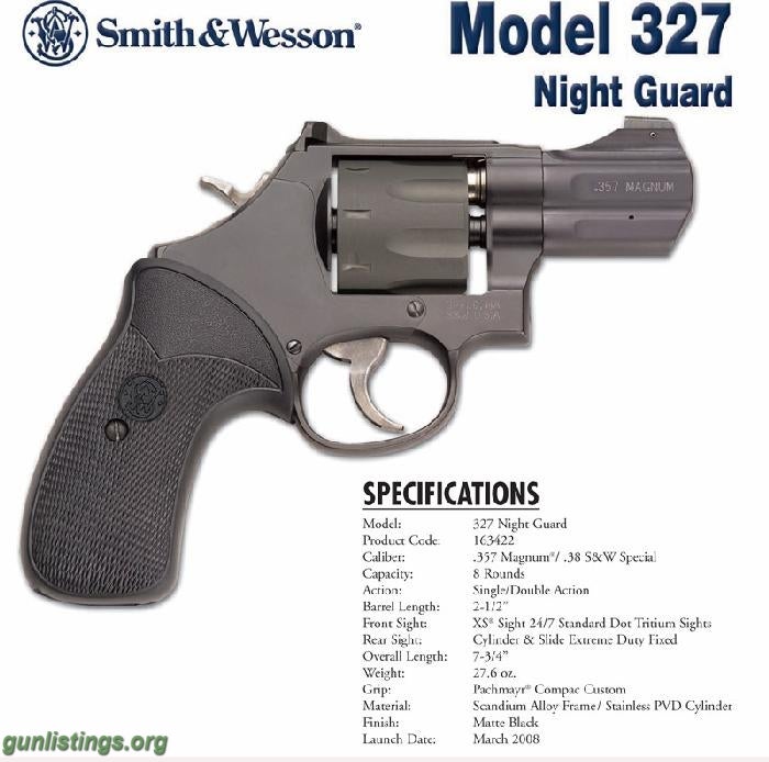 Pistols Smith & Wesson 327 Night Guard