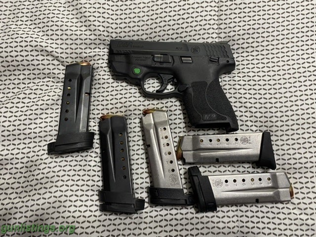 Pistols S&W Shield 9mm 2.0 Crimson Trace Green Laser