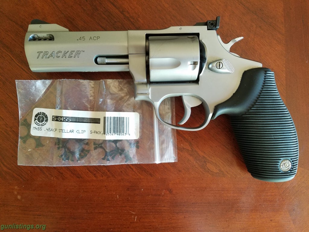 Pistols Taurus 455 Stainless Revolver, 45acp