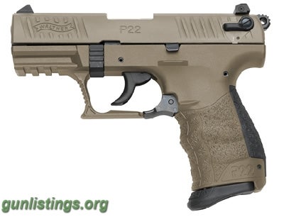 Pistols Walther P22Q, 22lr, Dark Earth, NEW