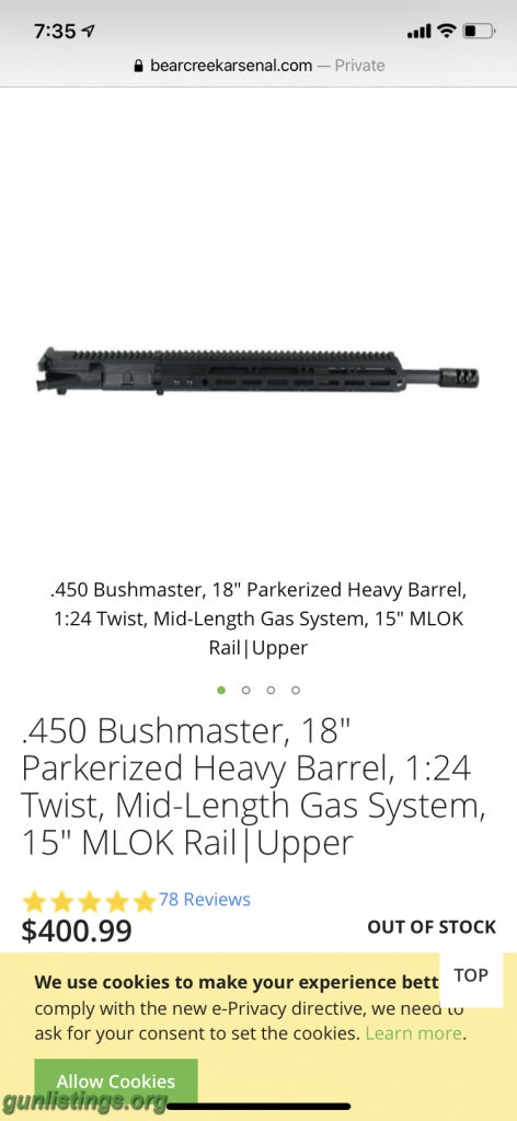 Rifles 450 Bushmaster Upper