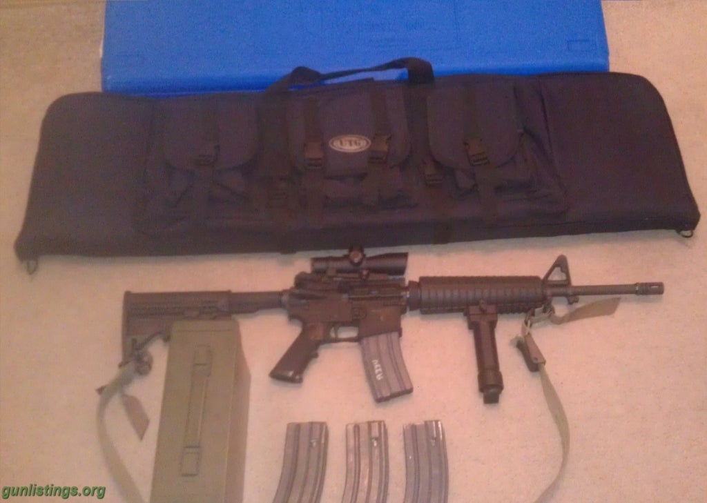 Rifles AR-15, 70 Rounds, 2 Cases, 3 Scopes, 4 Mags