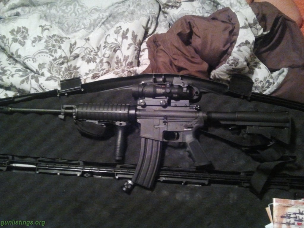 Rifles Ar15 Super Lite Carbine With Acog Trijicon Ta31 Red Dot