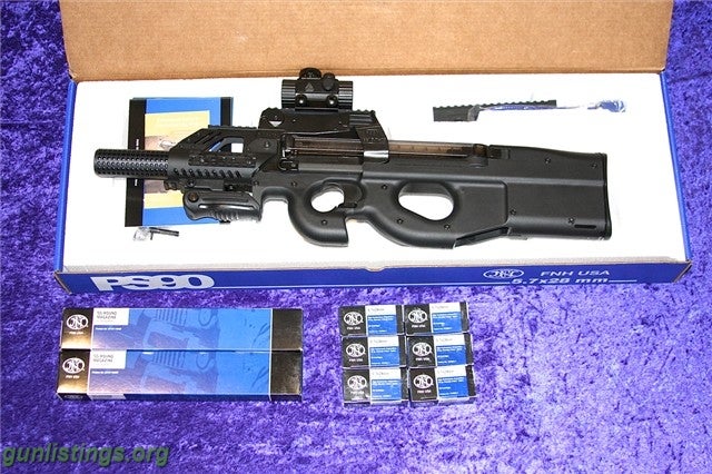 Rifles FNH PS90 N.I.B. - Quad-Rail - 300 Rds, 3 Mags