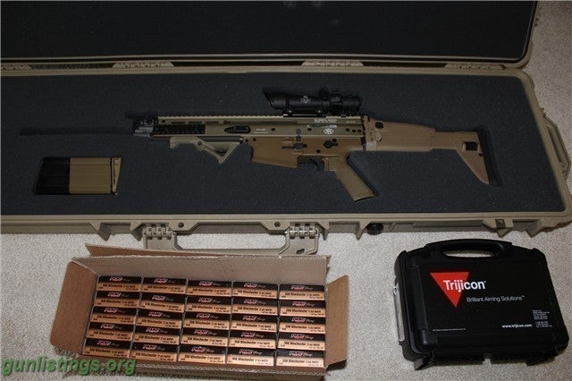 Rifles FNH Scar 17 FDE With Trijicon 3.5 X 35 ACOG