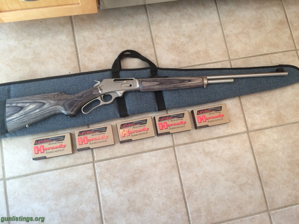 Rifles Marlin JM 308 MXLR Stainless Lever Action Rifle W/ Ammo