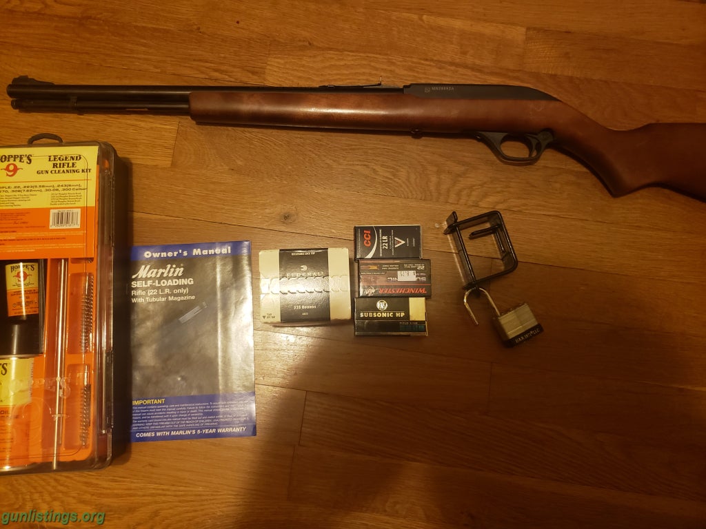 Rifles Marlin Model 60 Plus Cleaning Kit, Ammo, Gun Lock