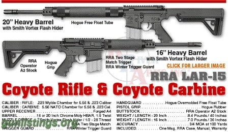 Rifles NIB Rock River Arms Coyote Carbine AR15