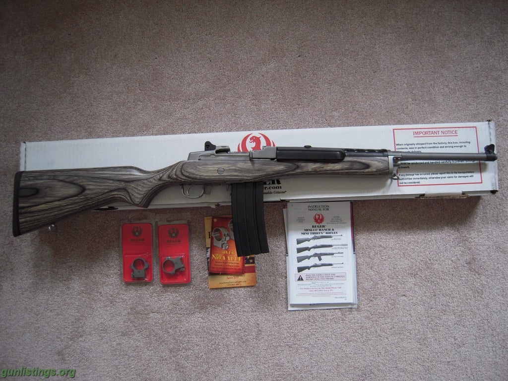 Rifles Ruger Mini 14 Stainless With Laminated Stock NEW IN BOX