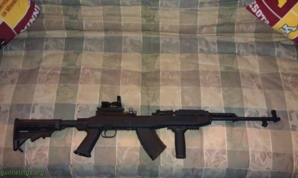 Rifles Russian Sks Original W/composite Stock, Red Dot, Tapco