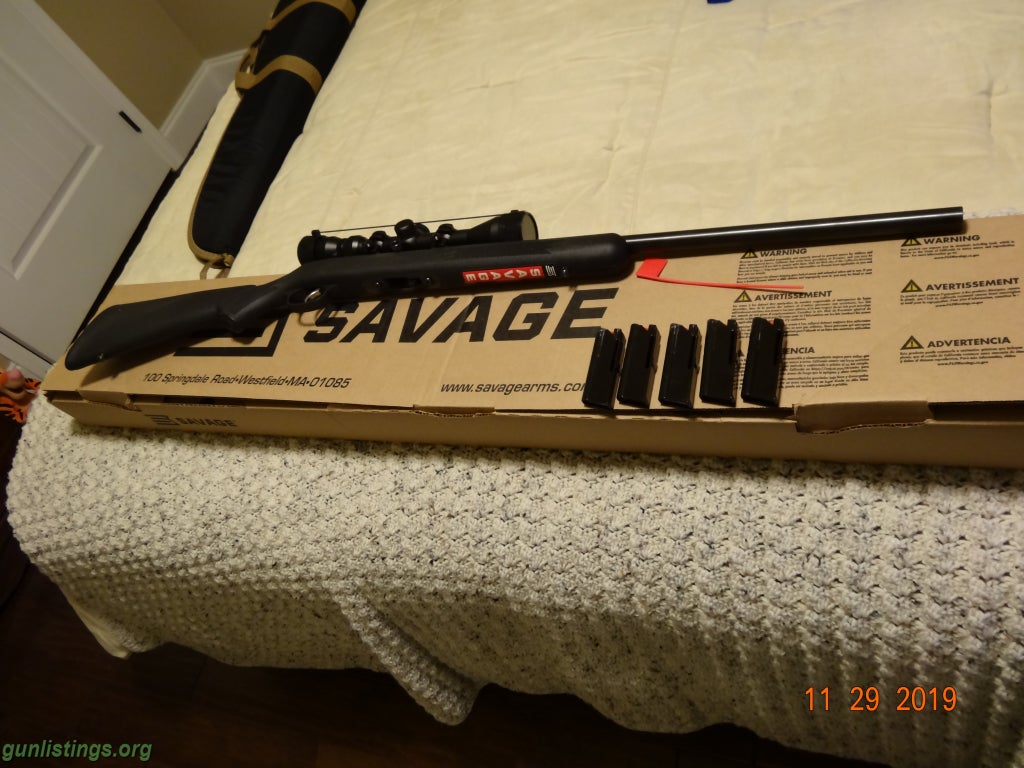 Rifles Savage 64 FVXP 22lr W/Scope, 5 Mags