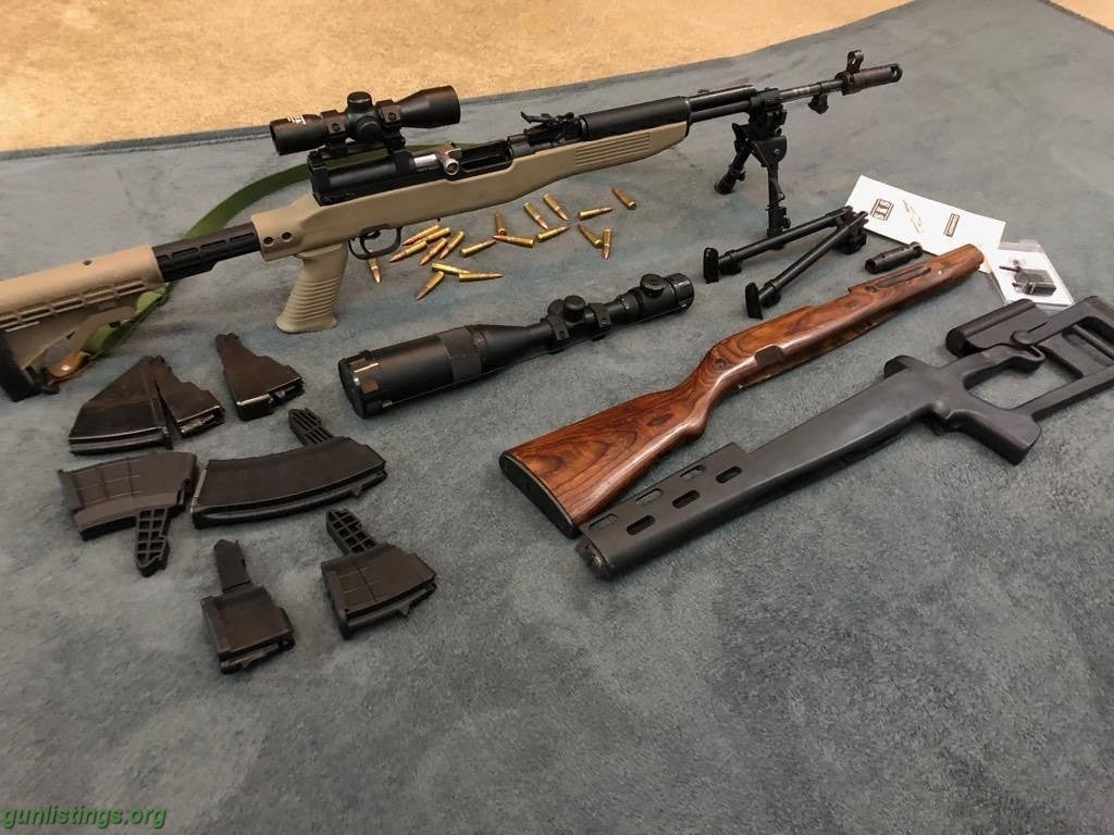 Rifles Sks With Lots Of Accessories