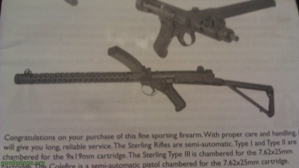 Rifles Sterling SMG