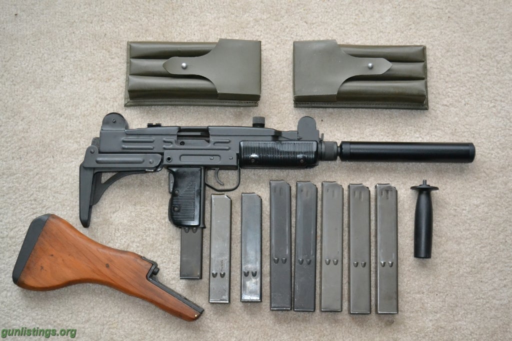 Rifles UZI 9mm With 8 Mags And Extras.