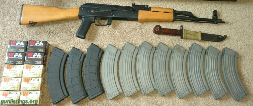 Rifles WASR-10, Bayonet, 11 30rd Mags, 500 Rds Ammo