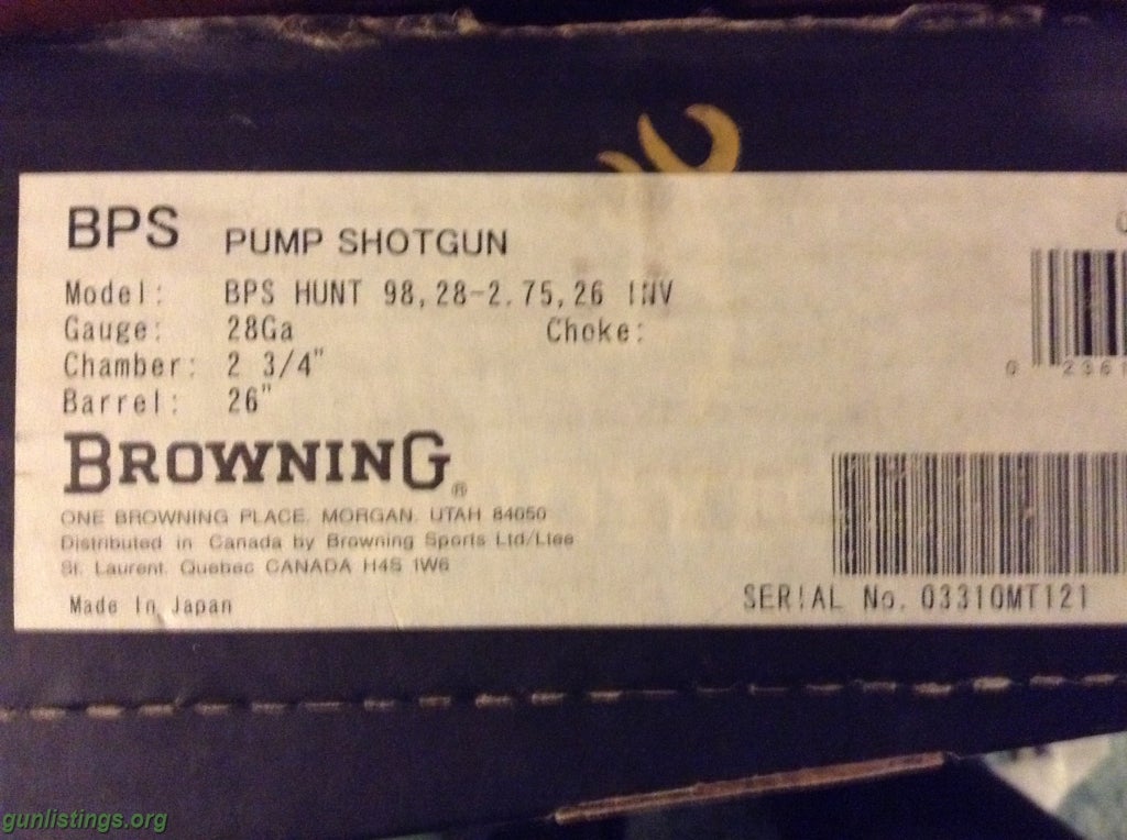 Shotguns Browning Bps 28 Guage