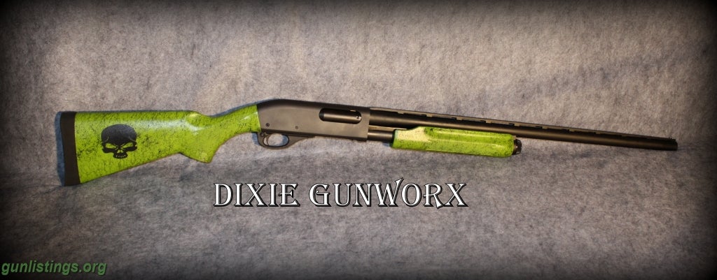 Shotguns New Remington 870 Shotgun 28â€³ Barrel Zombie Green Skull