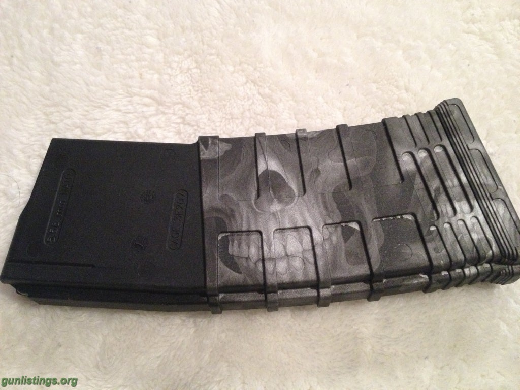 Accessories New 30 Round AR Magazine With Flame Skulls