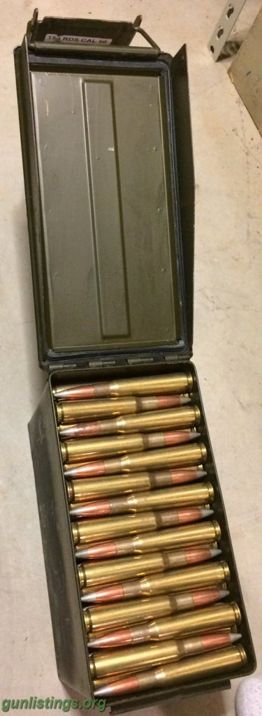 Ammo 150 Rounds Of .50 BMG M8 API Ammo, In Can!