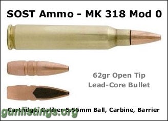 Ammo ***5.56 MK318 NATO BTHP 62gr - 1 Box/20