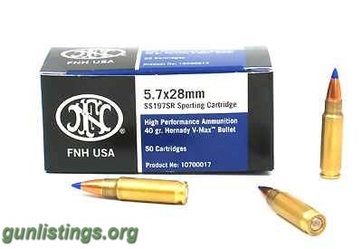 Ammo 5.7x28 Ammunition SS197SR And SS195LF