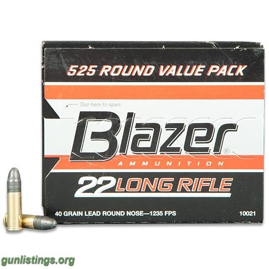 Ammo 525 Rd Bulk - .22LR 22 LR 22LR - Blazer Ammo