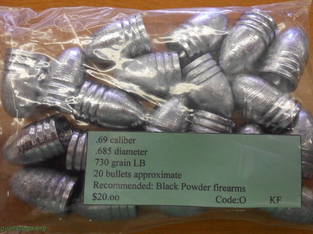 Ammo 69 Caliber Pure Lead Bullets For Civil War Firearm