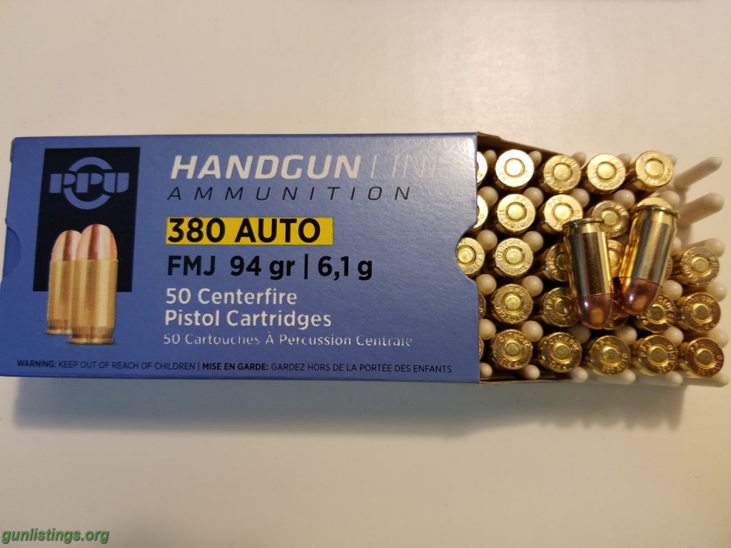 Ammo 9mm -380 Brass Ammo $ 25.00 Per 50 Rd Box