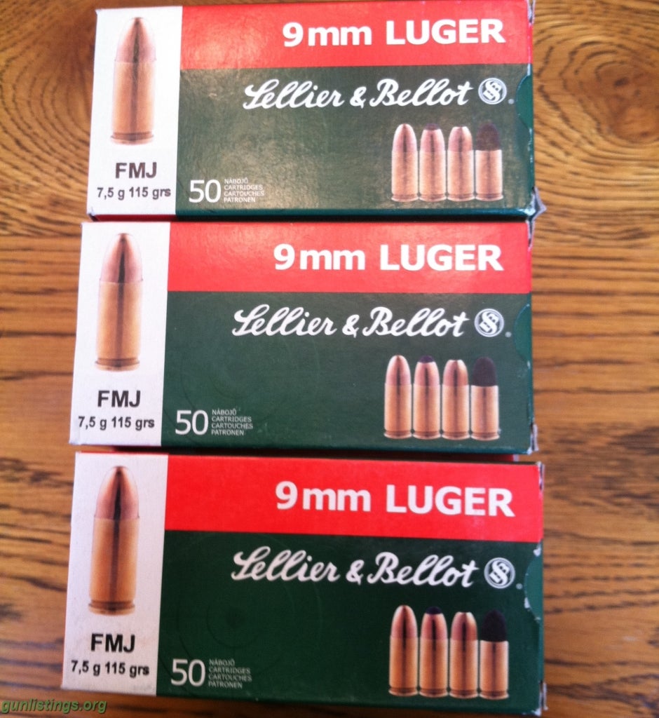 Ammo 9mm Ammo - Sellier & Bellot (600 Rounds) - $9/box