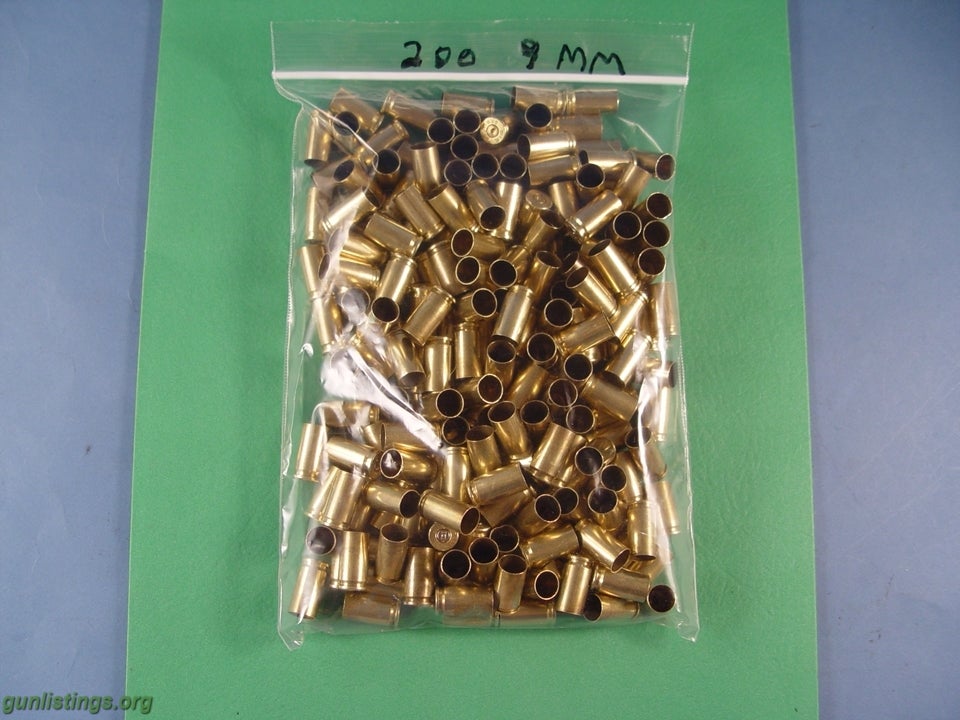 Ammo 9mm Once Fired Brass, Cleaned And Ready To Reload