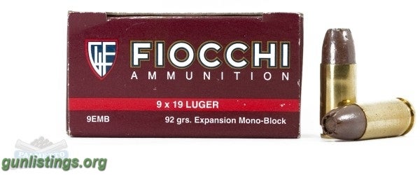 Ammo Fiocchi Extrema EMB 9mm Ammo