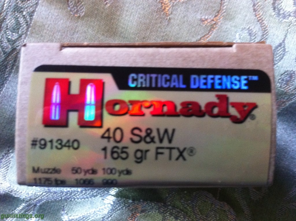 Ammo Hornady Critical Defense 40 Cal