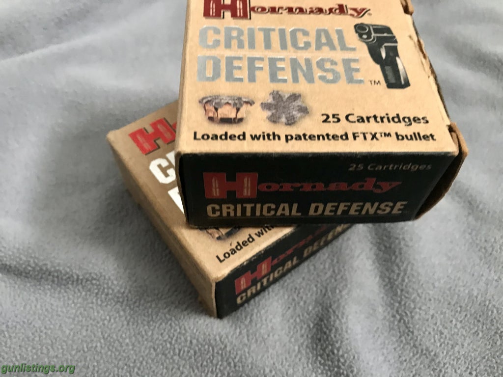 Ammo Pistol Ammunition 9mm Hornady Critical Defense FTX