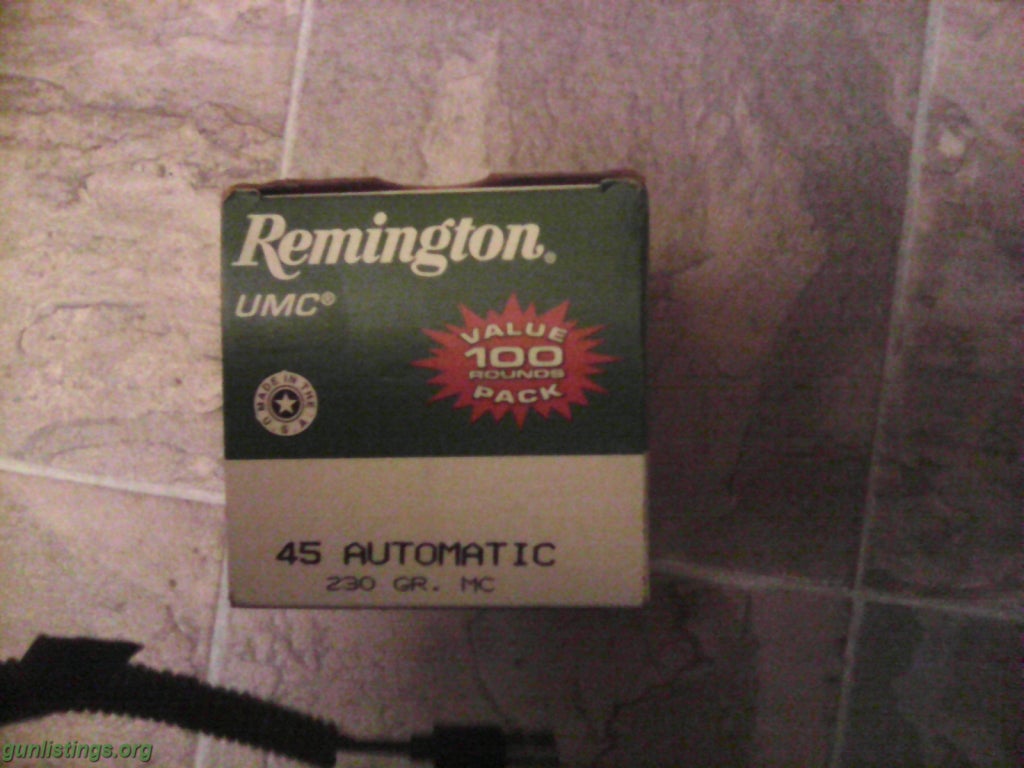 Ammo Remington 45 Auto 100 Round Box