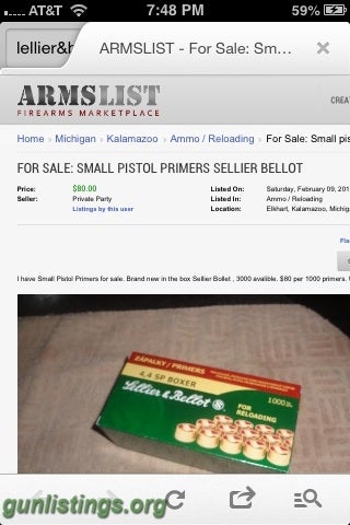 Ammo Small Pistol Primers. Sellier&bellot