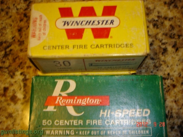 Ammo Winchester/Remington 30 Carbine