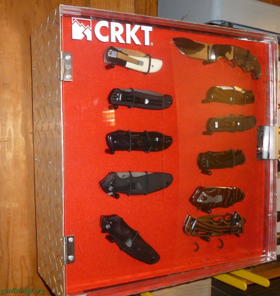 Misc Small CRKT Knife Collection For Sale With Display Case