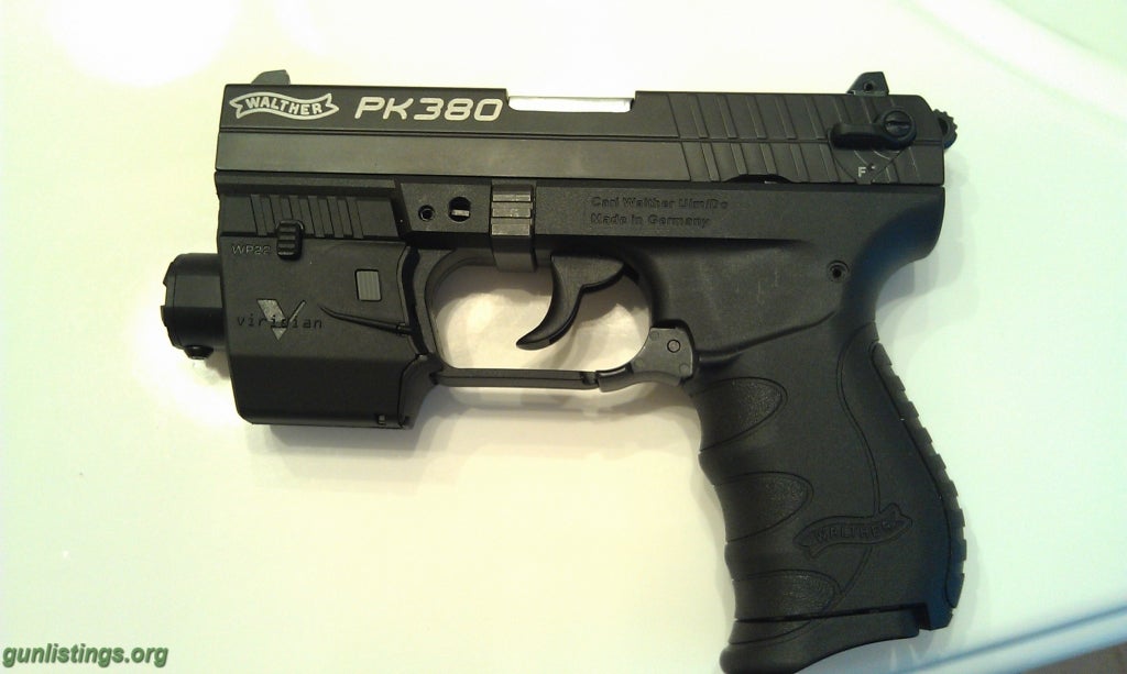 Pistols For Sale/Trade: WALTHER PK380 W/ Viridian Green Laser