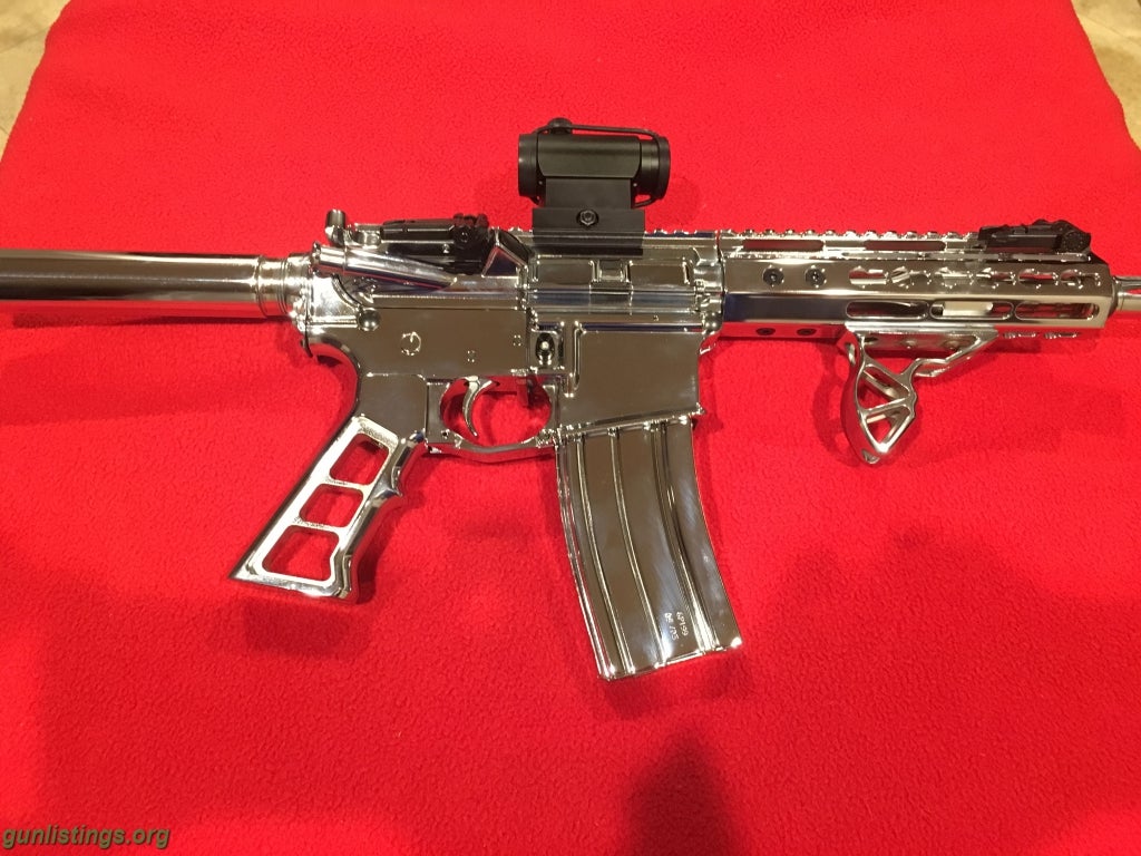 Pistols AR-15 CHROME CUSTOM PISTOL NEW DESIGNER