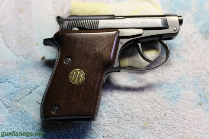 Pistols Beretta 21A 25 Cal Wood Grips